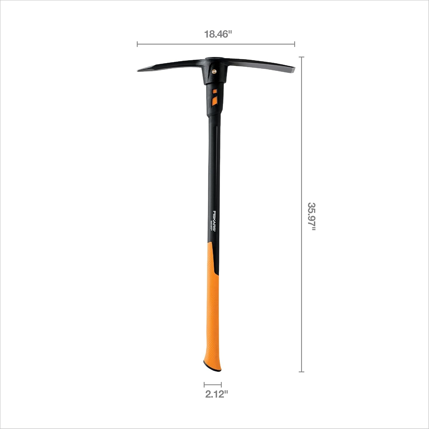 Fiskars Pro IsoCore Dual-Ended Pickaxe and Hoe with Shock Reduction, 36 in