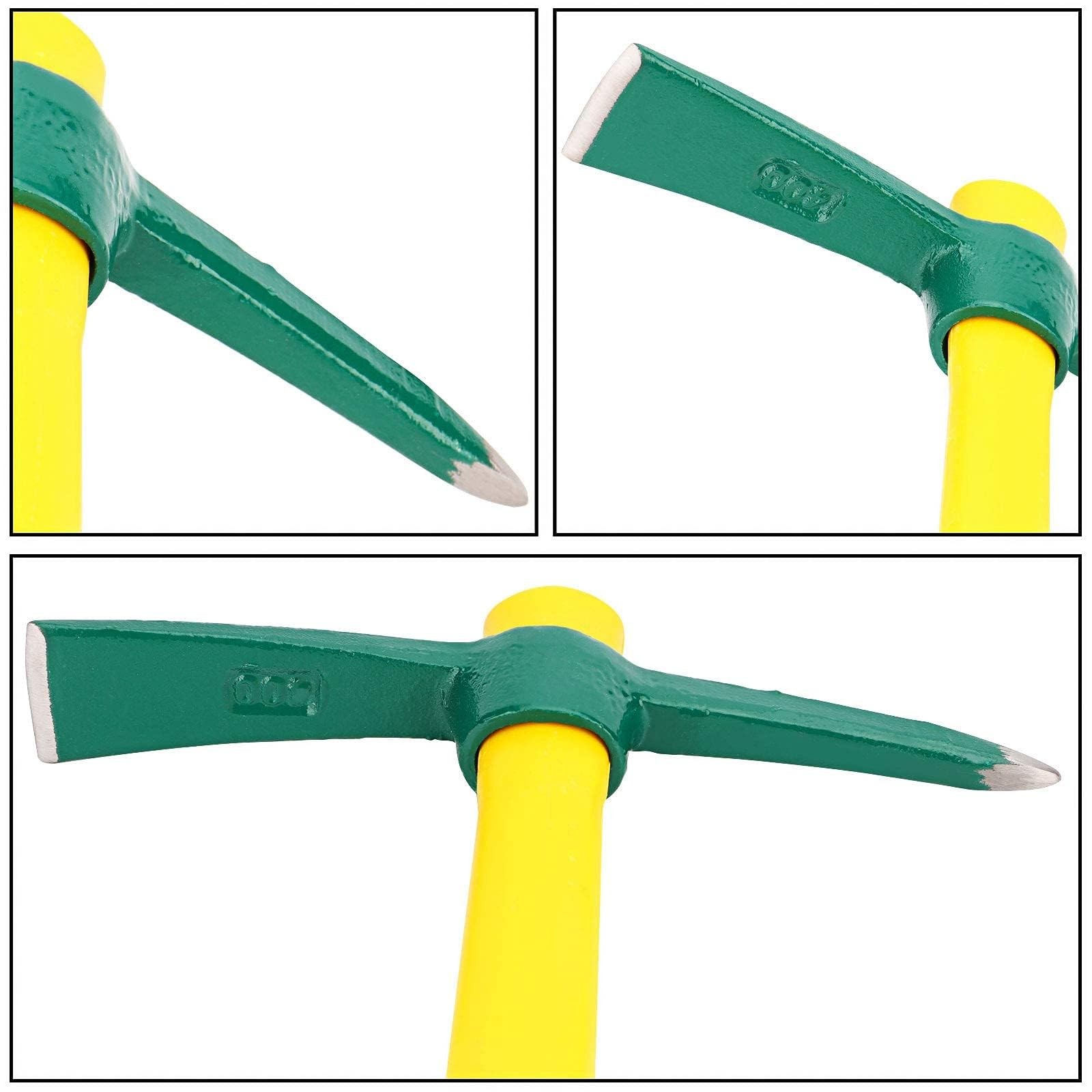 15 Inch Mattock Weeding Hoe Dual Head Pick Axe Garden Tool Non–Slip Handle Steel