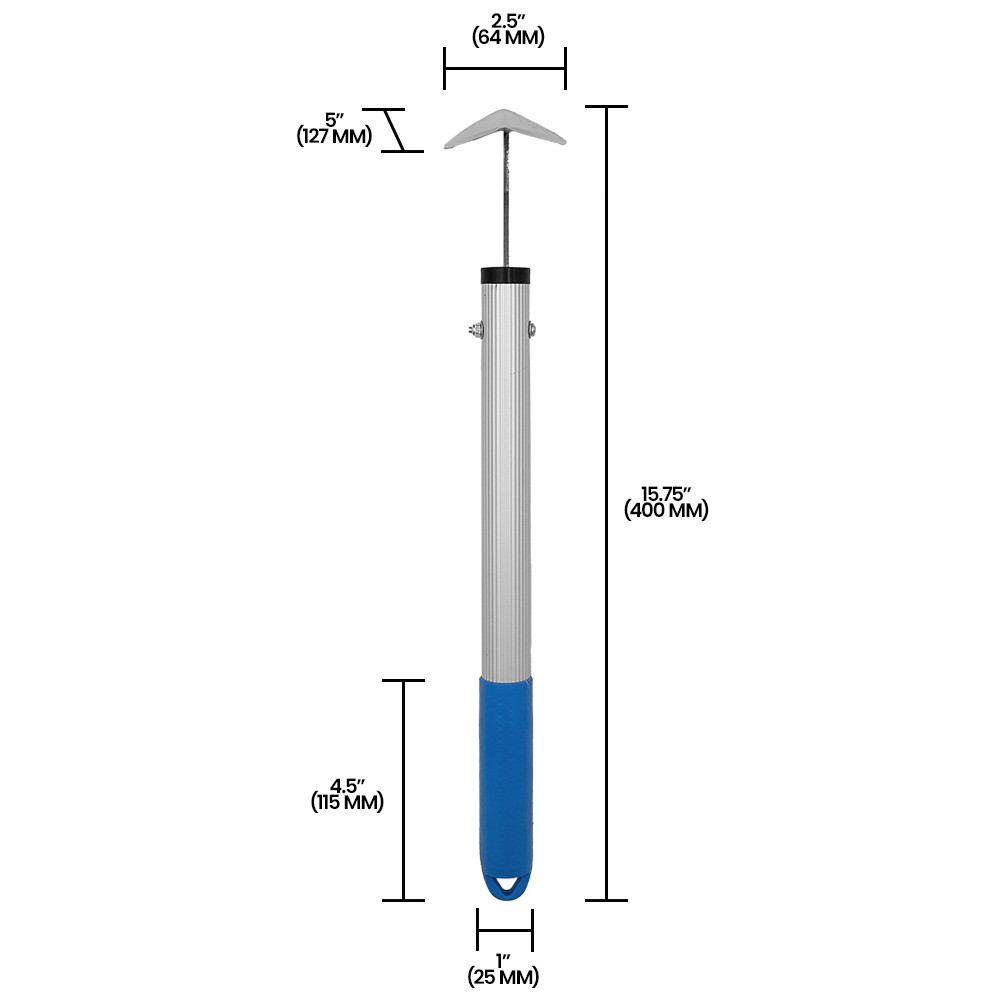 Zenport JZ0009 Handheld Triangle Hoe, Blue/Silver