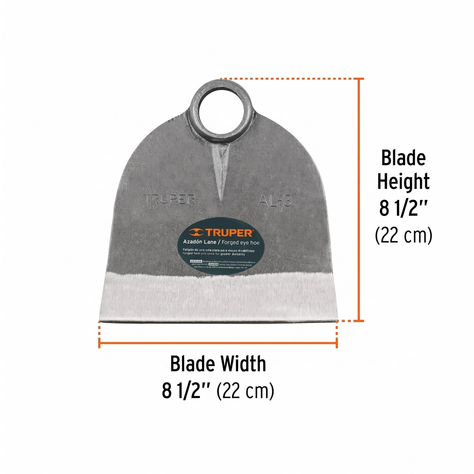 Lane No. 3 Field Hoe Head, 2.1 lb Forged Steel, Heavy-Duty Hoe Head for Agric…
