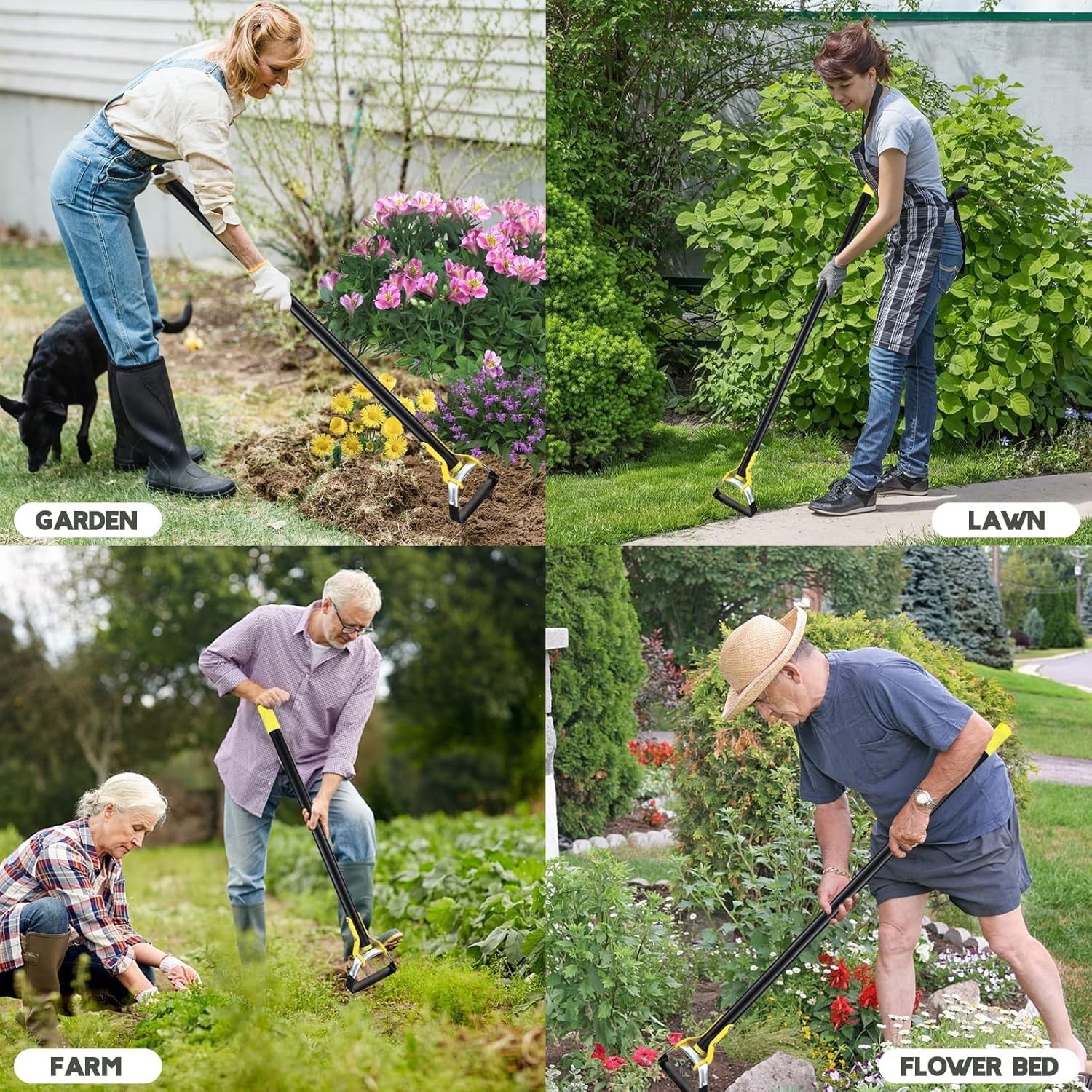 Heavy Duty Hula Garden Hoe – Adjustable 30-54 Inch Handle for Effortless Weeding