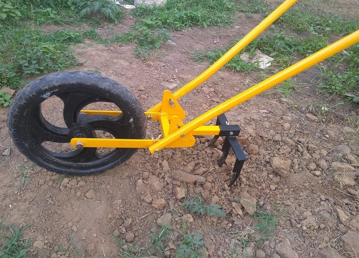 Hectare Wheel Hoe with 7″ Weeder + 3 Tooth Cultivator + Furrow Attachment