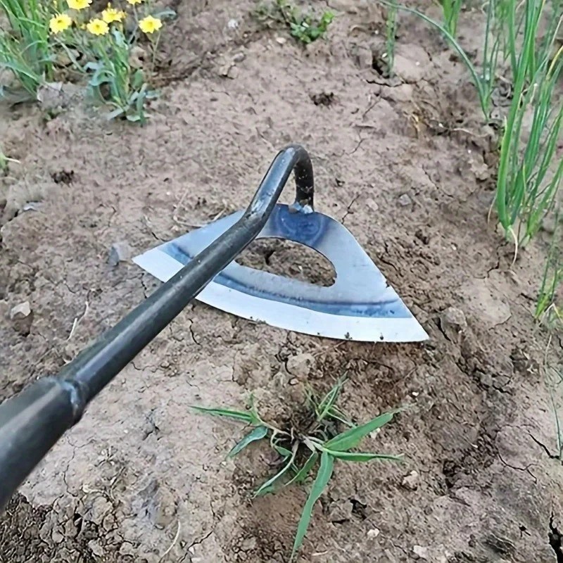 Durable Steel Hollow Hoe Garden Tool Hand Weeder for Soil Loosening and Weed Rem