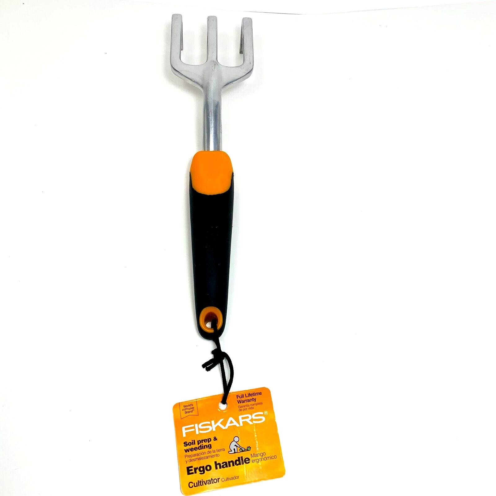 Fiskars Ergo Handle Cultivator Soil Prep & Weeding HeavyDuty HandRake