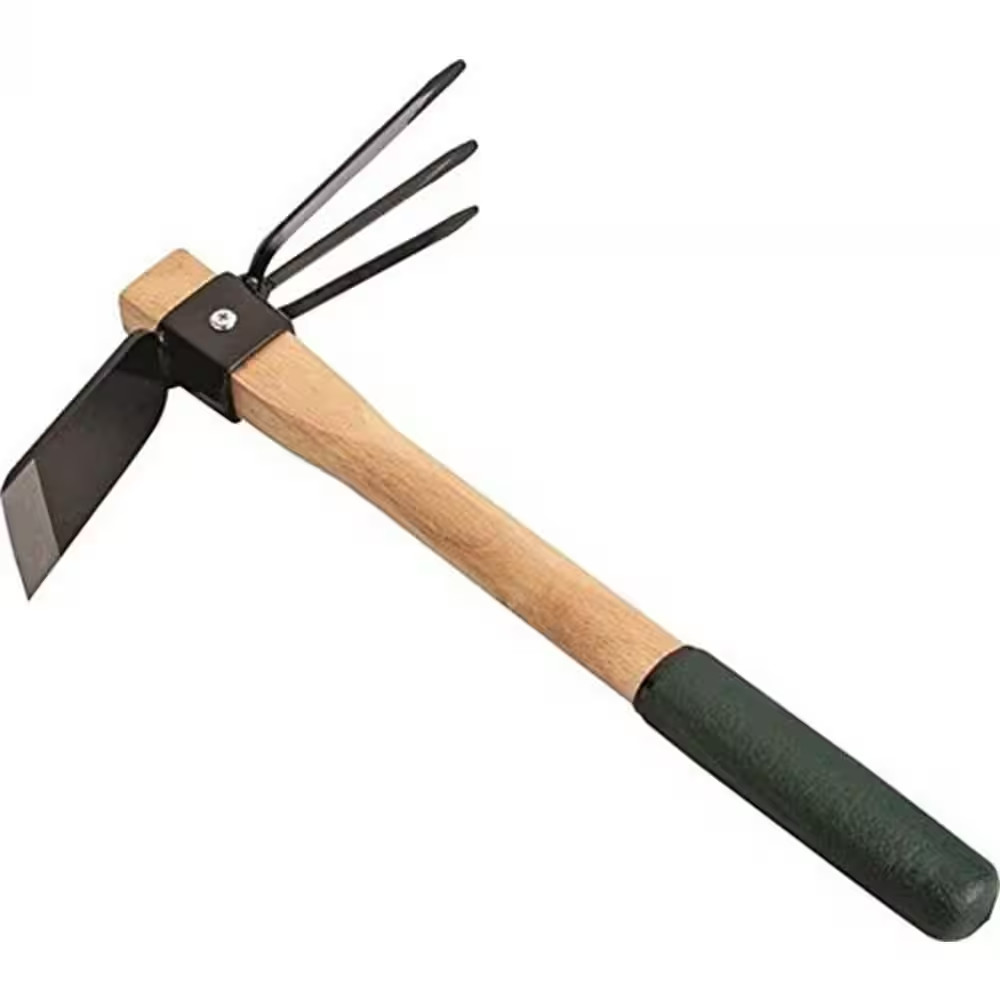 15 In. 3-Tine Black Hand Cultivator with Rust Proof
