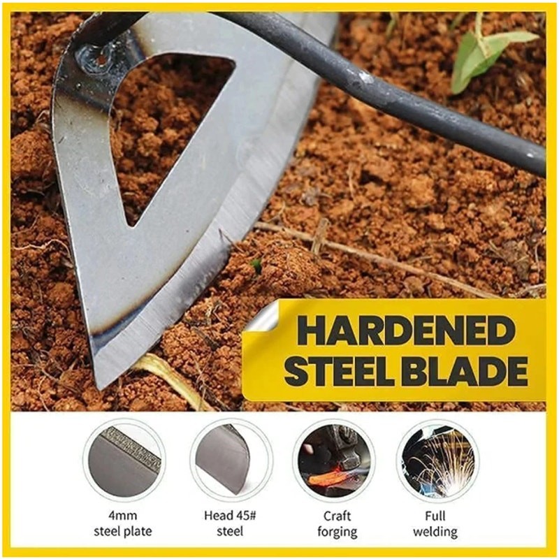 Garden Hoe, All-Steel Hardened Hollow Hoe for Weeding, Garden Edger Weeder