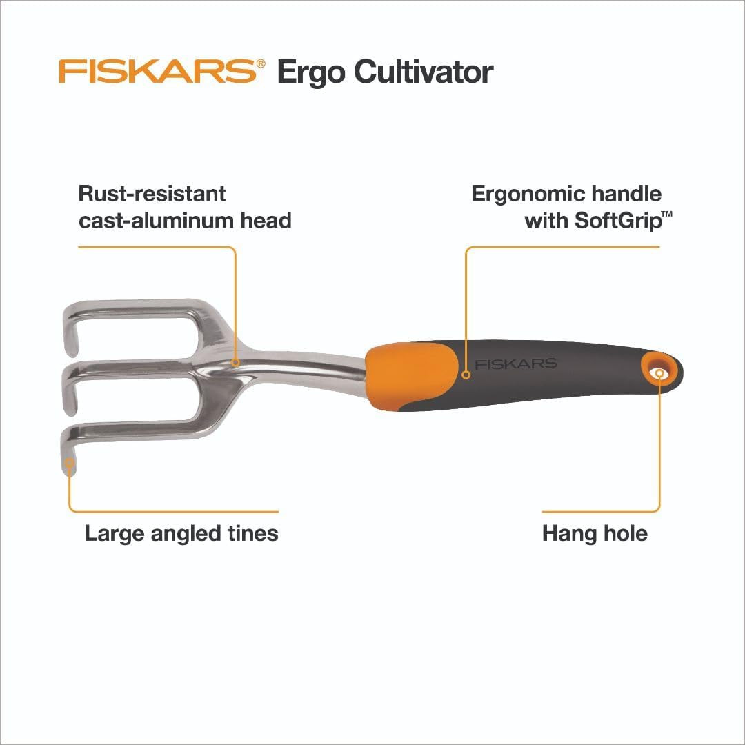Ergo Cultivator for Digging, Aerating Soil, and Weeding, Heavy Duty Garden Tool