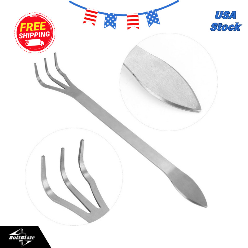2 PCS Root Rake 3 Prong Lengthened Loosening Soil Tool with Spatula, Silver