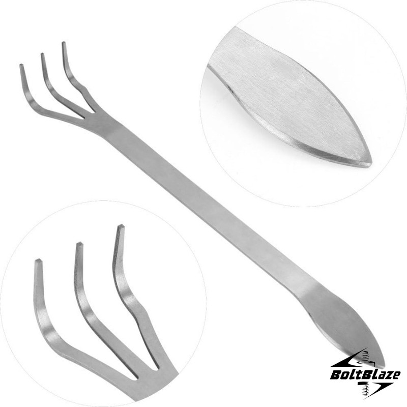 2 PCS Root Rake 3 Prong Lengthened Loosening Soil Tool with Spatula, Silver