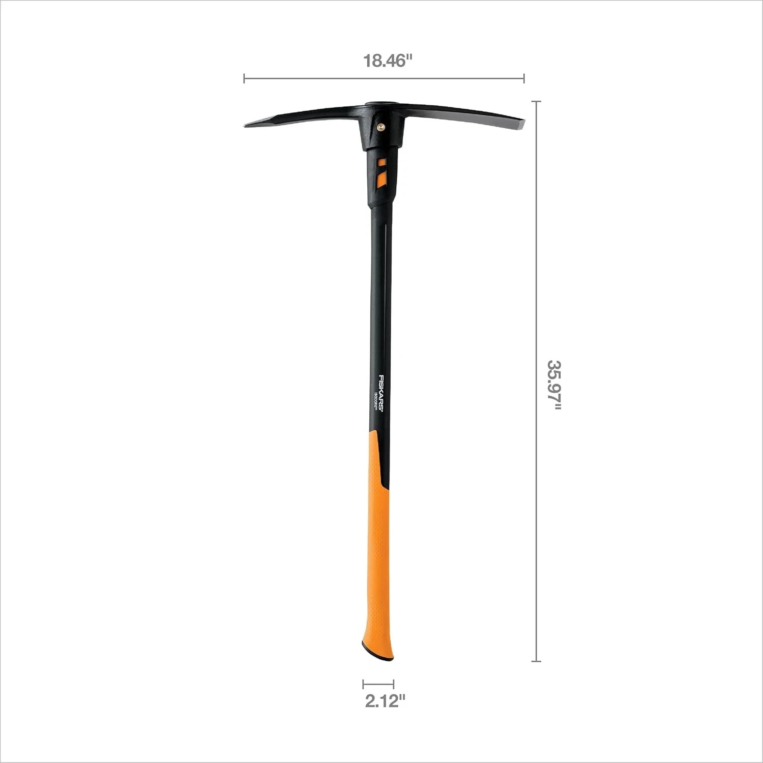 Fiskars Pro IsoCore Dual-Ended Pickaxe and Hoe with Shock Reduction, 36in
